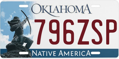 OK license plate 796ZSP
