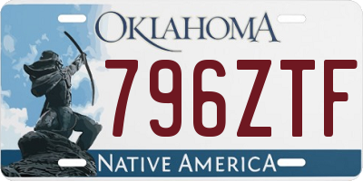 OK license plate 796ZTF