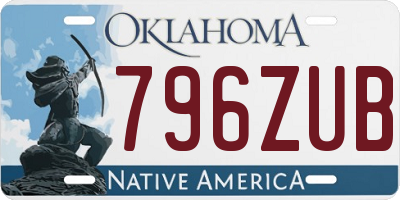 OK license plate 796ZUB