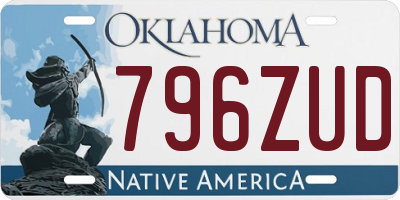OK license plate 796ZUD