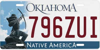 OK license plate 796ZUI