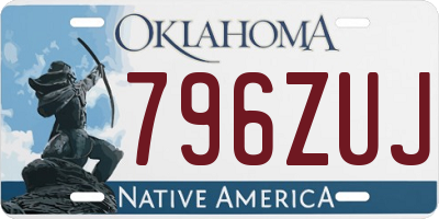 OK license plate 796ZUJ