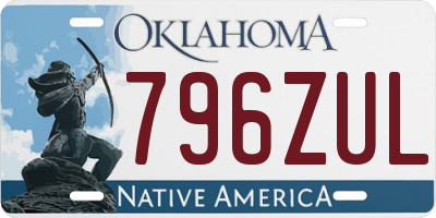OK license plate 796ZUL