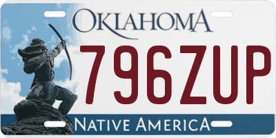 OK license plate 796ZUP
