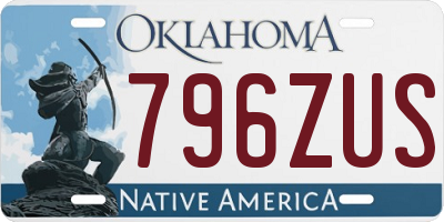 OK license plate 796ZUS