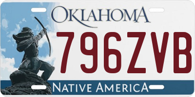 OK license plate 796ZVB