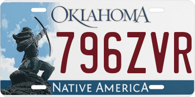 OK license plate 796ZVR
