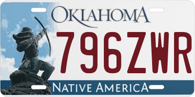 OK license plate 796ZWR