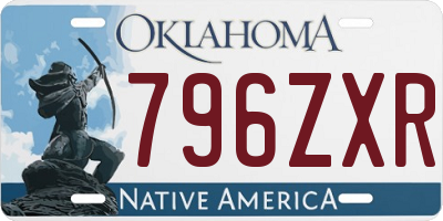 OK license plate 796ZXR