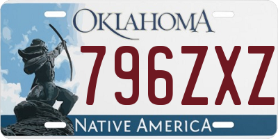 OK license plate 796ZXZ