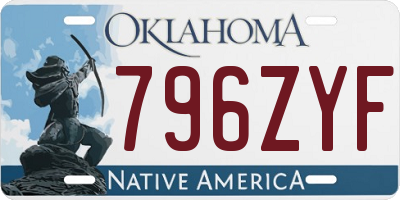 OK license plate 796ZYF