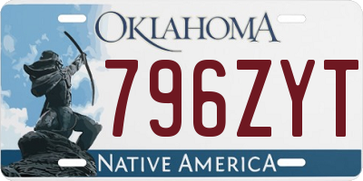 OK license plate 796ZYT