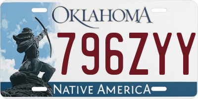 OK license plate 796ZYY