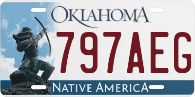 OK license plate 797AEG