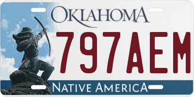 OK license plate 797AEM