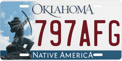 OK license plate 797AFG