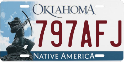 OK license plate 797AFJ