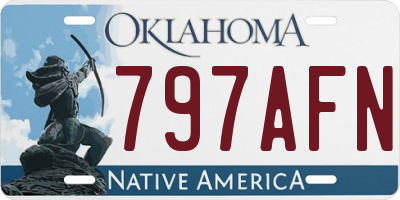 OK license plate 797AFN