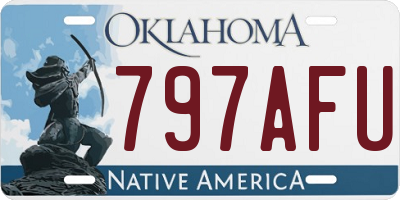 OK license plate 797AFU
