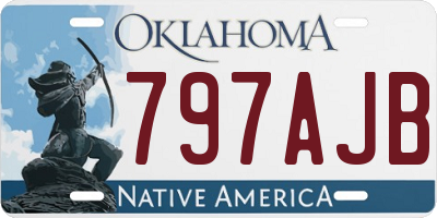 OK license plate 797AJB