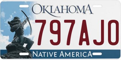 OK license plate 797AJO