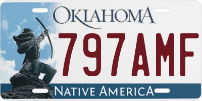 OK license plate 797AMF