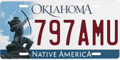 OK license plate 797AMU