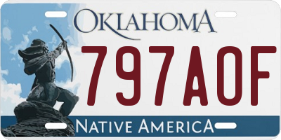 OK license plate 797AOF