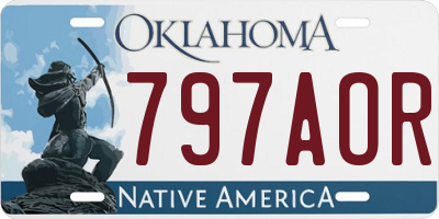 OK license plate 797AOR