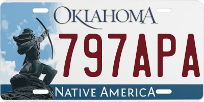 OK license plate 797APA