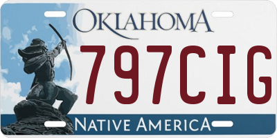 OK license plate 797CIG