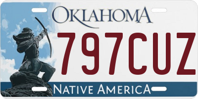 OK license plate 797CUZ