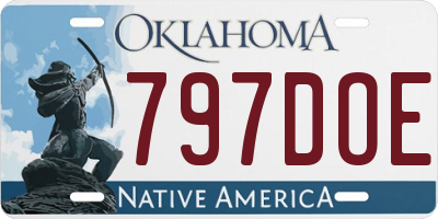 OK license plate 797DOE