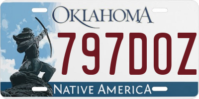OK license plate 797DOZ