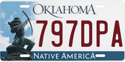 OK license plate 797DPA