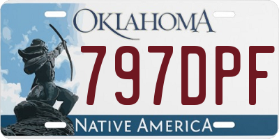 OK license plate 797DPF