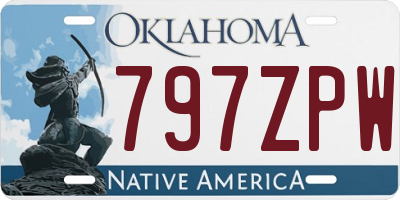 OK license plate 797ZPW