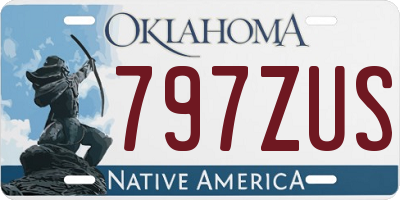 OK license plate 797ZUS