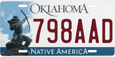 OK license plate 798AAD