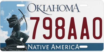 OK license plate 798AAO
