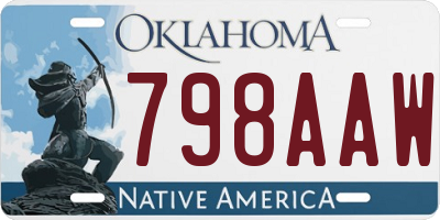 OK license plate 798AAW