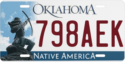 OK license plate 798AEK