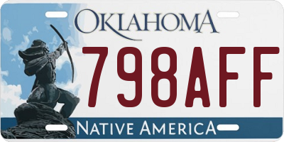 OK license plate 798AFF