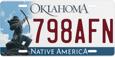 OK license plate 798AFN