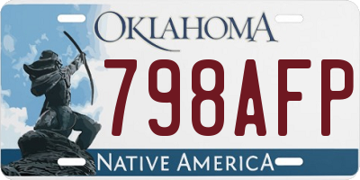 OK license plate 798AFP