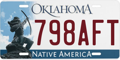OK license plate 798AFT