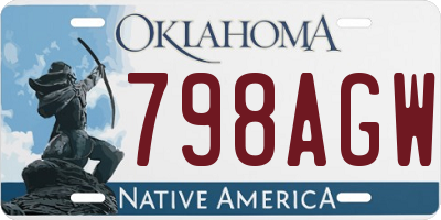 OK license plate 798AGW
