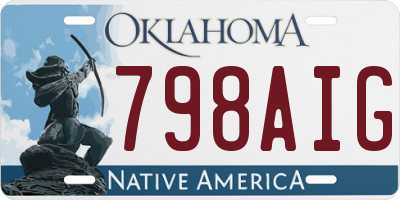 OK license plate 798AIG