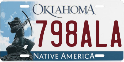 OK license plate 798ALA
