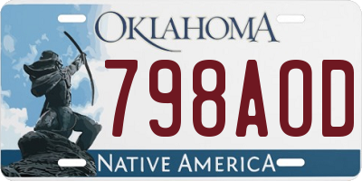 OK license plate 798AOD